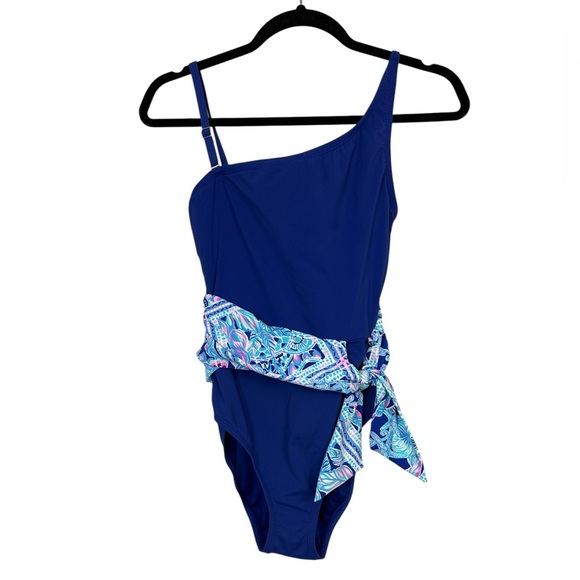 Lilly Pulitzer Womens Natalya One Piece Swimsuit Lapis Lazuli Size 2 - Picture 1 of 6